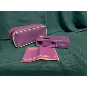 Purple Vivitar point and shoot 110 film camera purple aqua